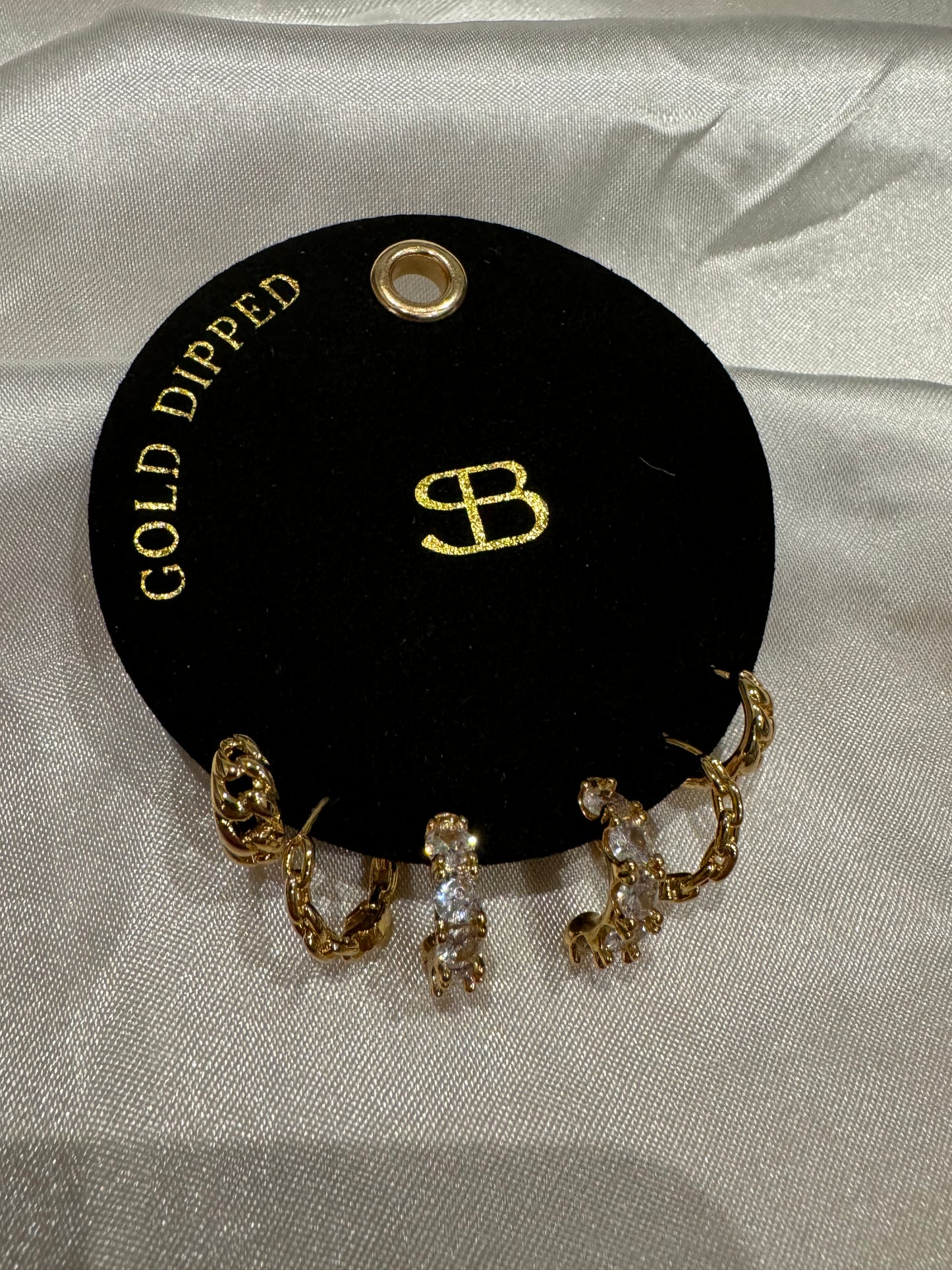 Gold Dipped Huggie Earring Set