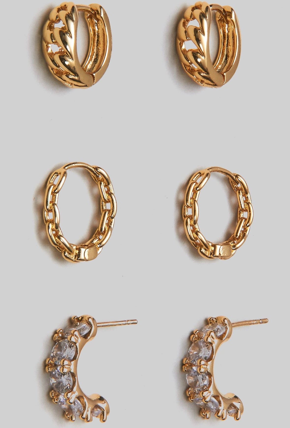 Gold Dipped Huggie Earring Set