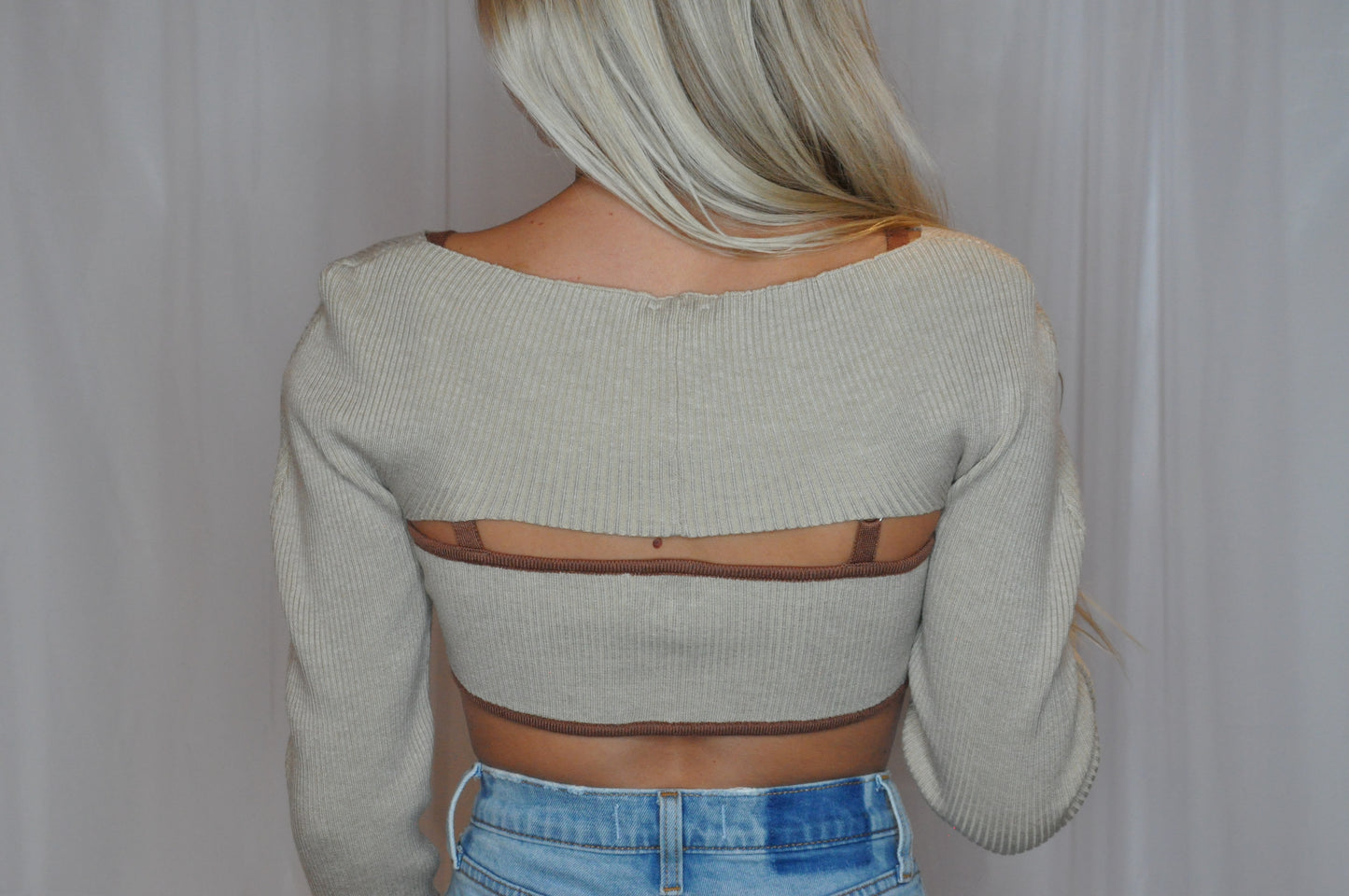 Stitched Cropped Two-Piece Top