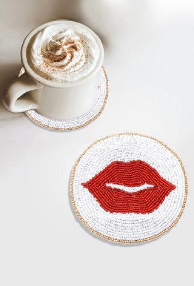 Beaded Lips Coaster